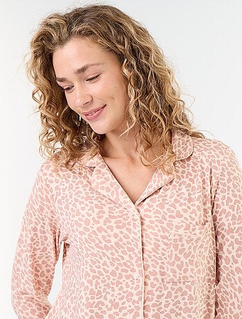 Pijama largo de punto suave elástico - 2 piezas