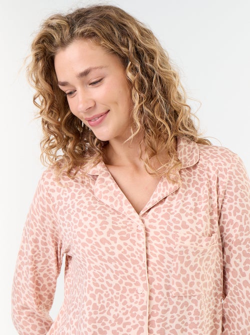 Pijama largo de punto suave elástico - 2 piezas - Kiabi Pijama largo de punto suave elástico - 2 piezas - Kiabi