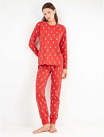 Pijama largo de snoopy microestampado con algodón