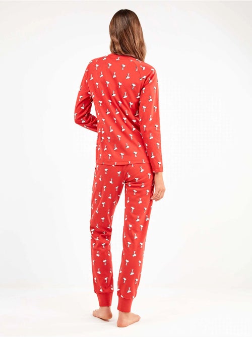 Pijama largo de snoopy microestampado con algodón - Kiabi Pijama largo de snoopy microestampado con algodón - Kiabi