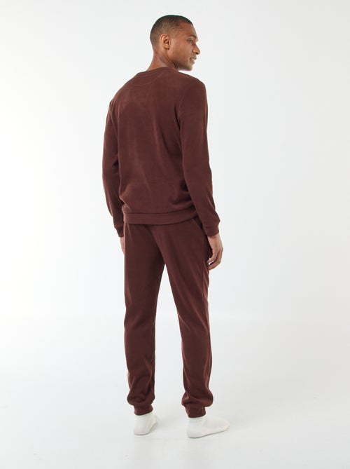 Pijama largo de tejido gofrado y suave - 2 piezas - Kiabi