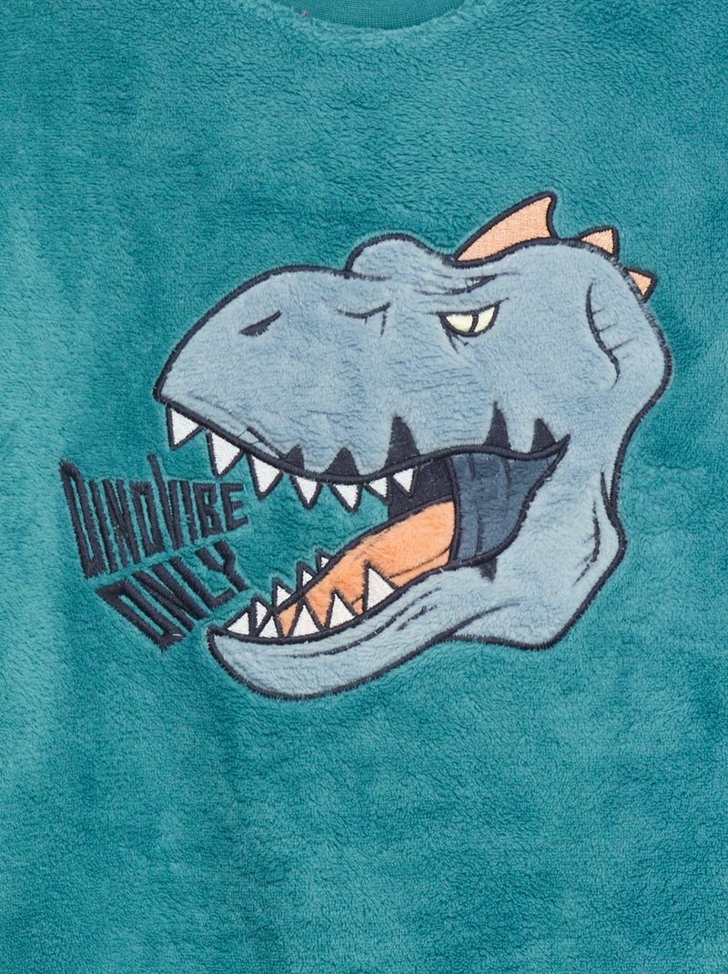 Pijama largo de tejido polar - 2 piezas AZUL - Kiabi