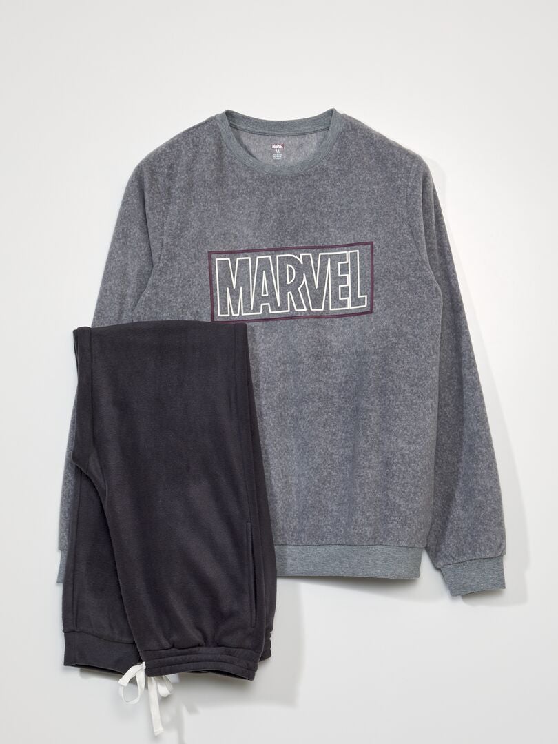 Pijama largo de tejido polar 'Marvel' - 2 piezas GRIS - Kiabi