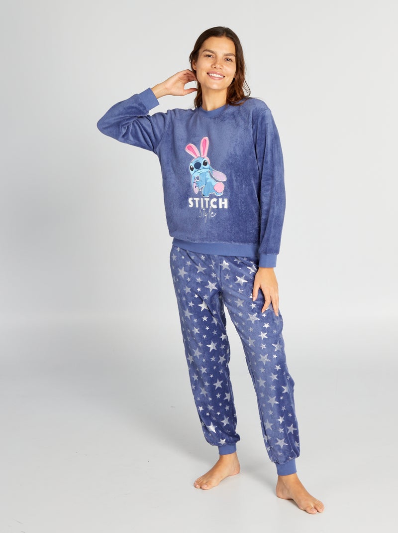 Pijama largo de tejido polar 'Stitch' - 2 piezas AZUL - Kiabi