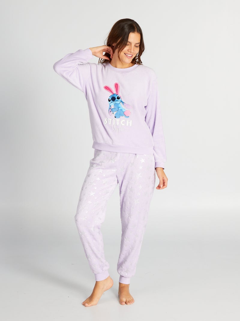 Pijama largo de tejido polar 'Stitch' - 2 piezas PURPURA - Kiabi