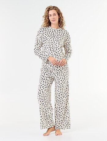 Pijama largo de terciopelo acanalado - 2 piezas