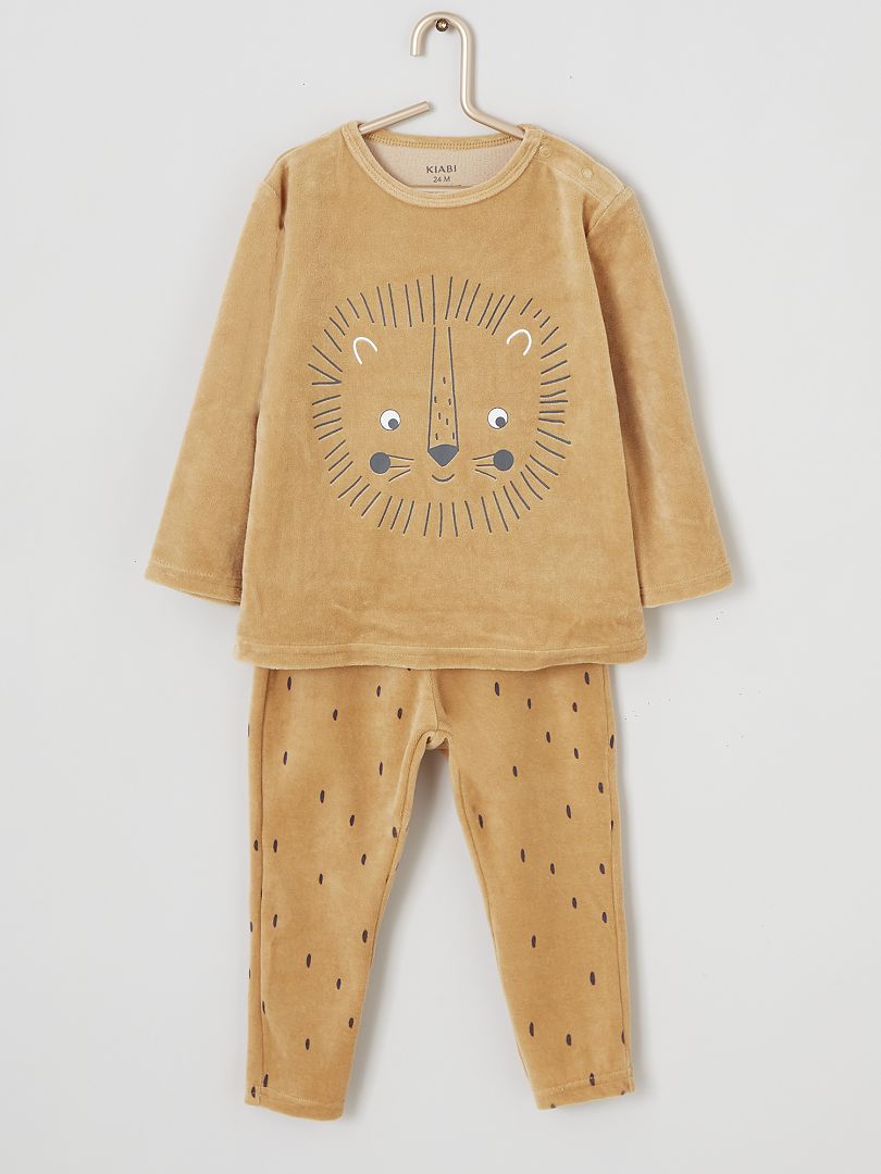 Pijama largo de terciopelo león - Kiabi