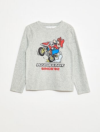 Pijama largo de terciopelo 'Mario Kart' camiseta + pantalón - 2 piezas