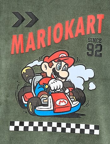 Pijama largo de terciopelo 'Mario Kart' camiseta + pantalón - 2 piezas