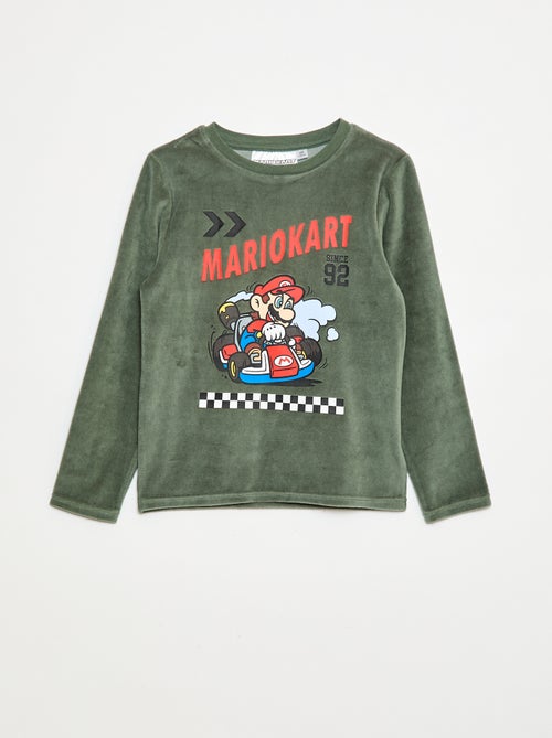 Pijama largo de terciopelo 'Mario Kart' camiseta + pantalón - 2 piezas - Kiabi