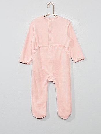 Niña 0-36 meses - Pijama largo de terciopelo - Kiabi