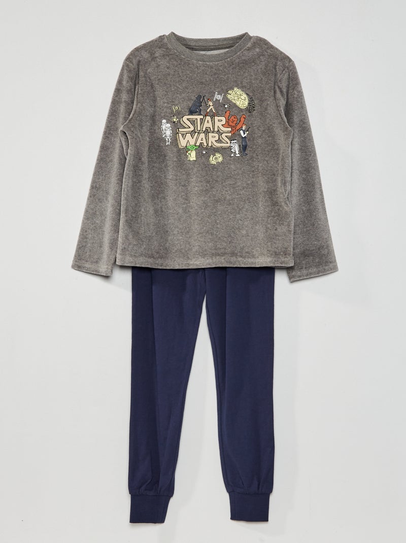 Pijama largo de terciopelo 'Star Wars' 'Disney' GRIS - Kiabi