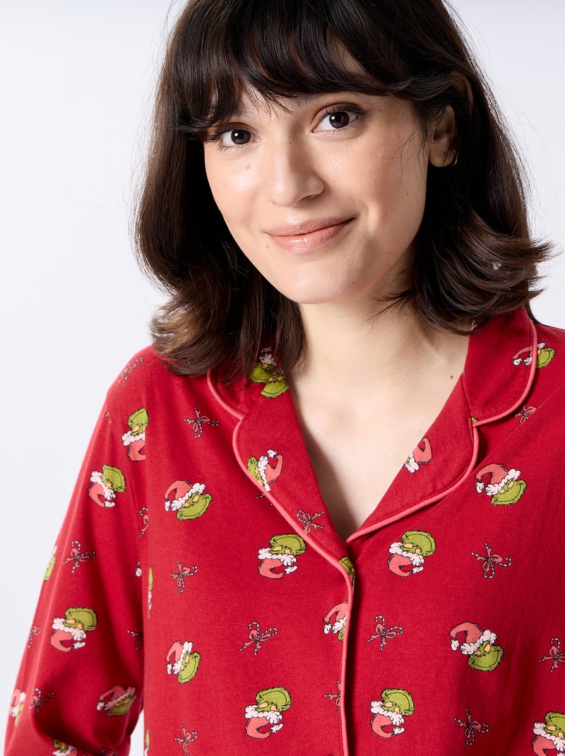 Pijama largo 'El Grinch' - 2 piezas Rojo - Kiabi