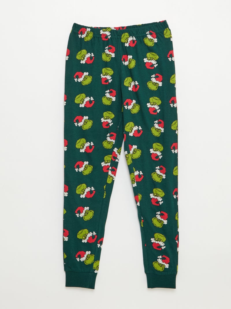 Pijama largo 'El Grinch' camiseta + pantalón - 2 piezas Verde - Kiabi