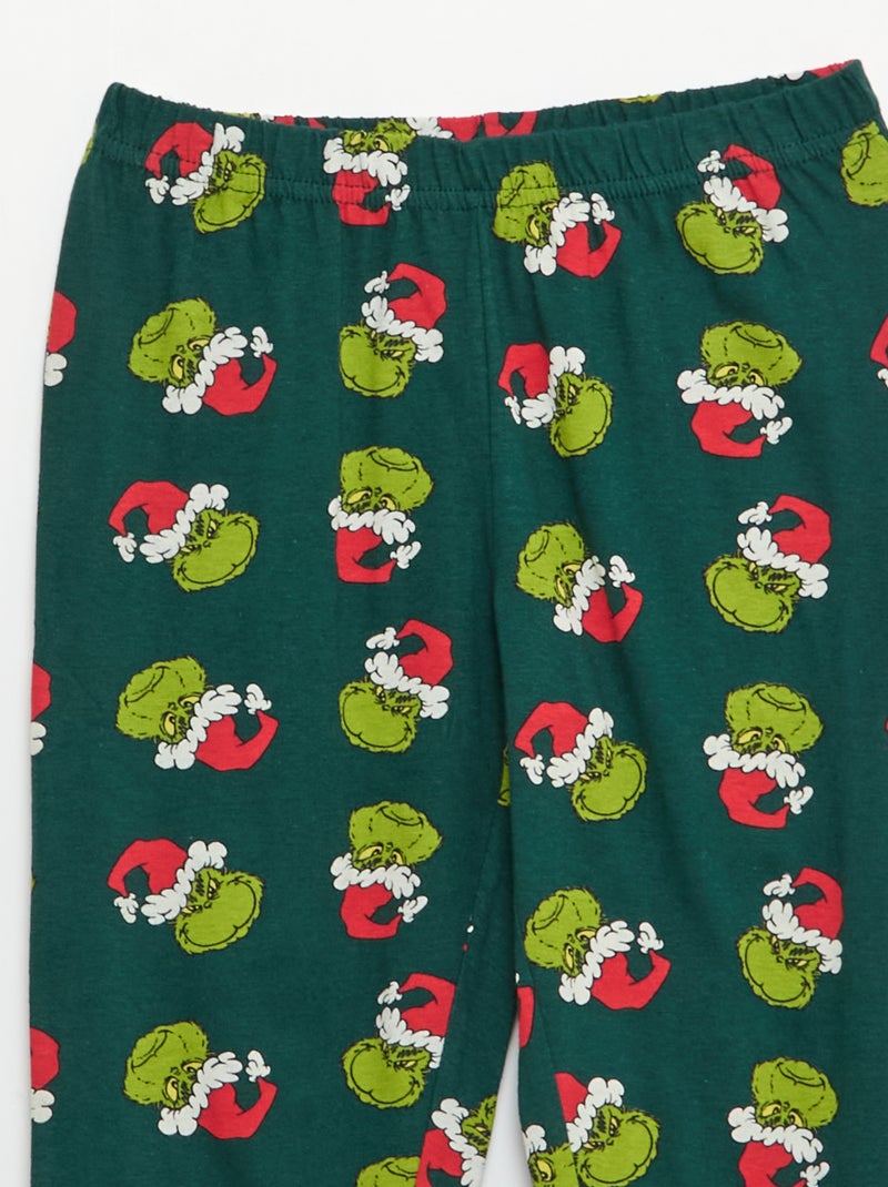 Pijama largo 'El Grinch' camiseta + pantalón - 2 piezas Verde - Kiabi