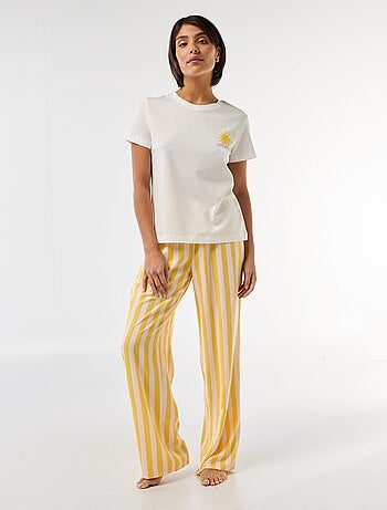 Pijama largo estampado - 2 piezas