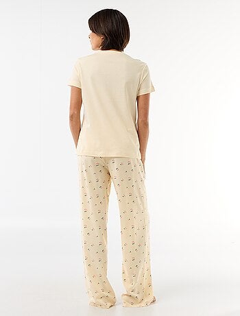 Pijama largo estampado - 2 piezas