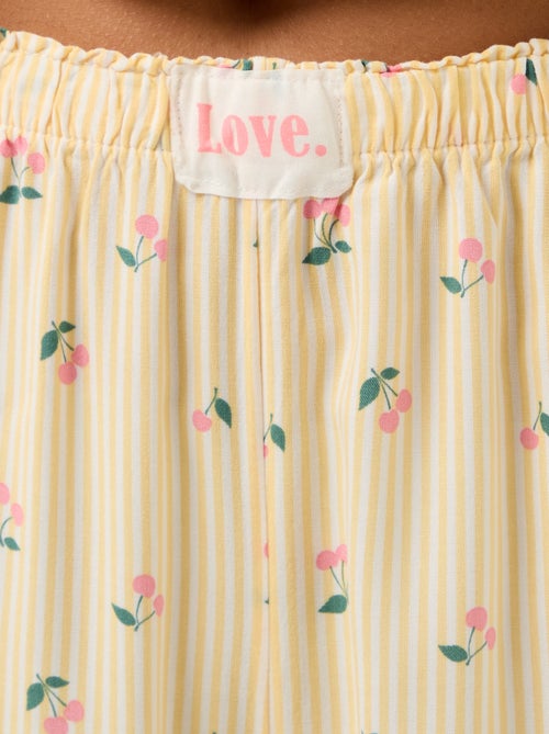 Pijama largo estampado - 2 piezas - Kiabi