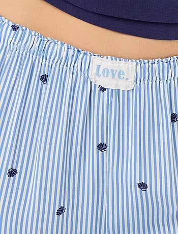 Pijama largo estampado - 2 piezas