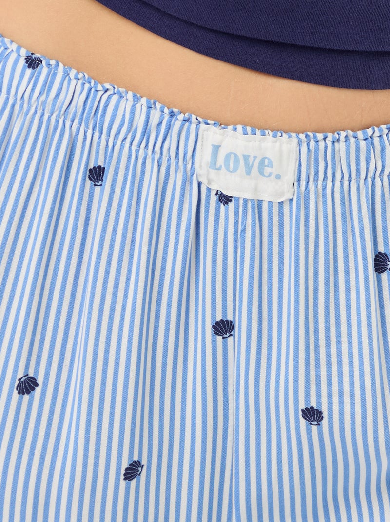Pijama largo estampado - 2 piezas Azul - Kiabi