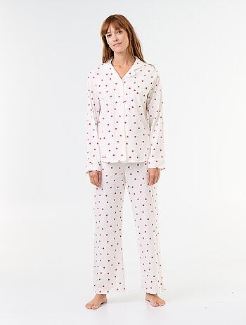 Pijama largo estampado - 2 piezas