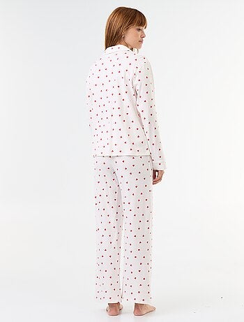 Pijama largo estampado - 2 piezas