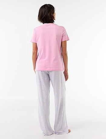 Pijama largo estampado - 2 piezas