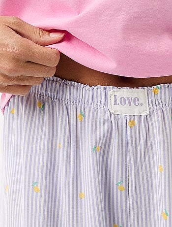 Pijama largo estampado - 2 piezas