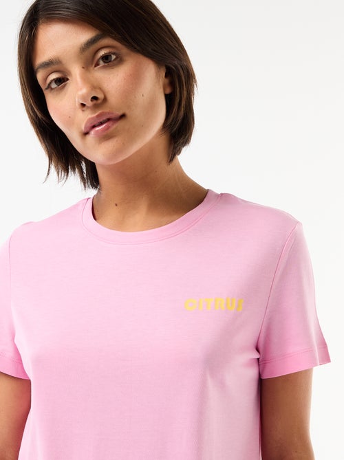 Pijama largo estampado - 2 piezas - Kiabi