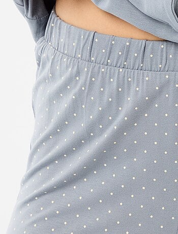 Pijama largo estampado de lunares - 2 piezas