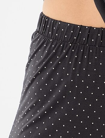 Pijama largo estampado de lunares - 2 piezas