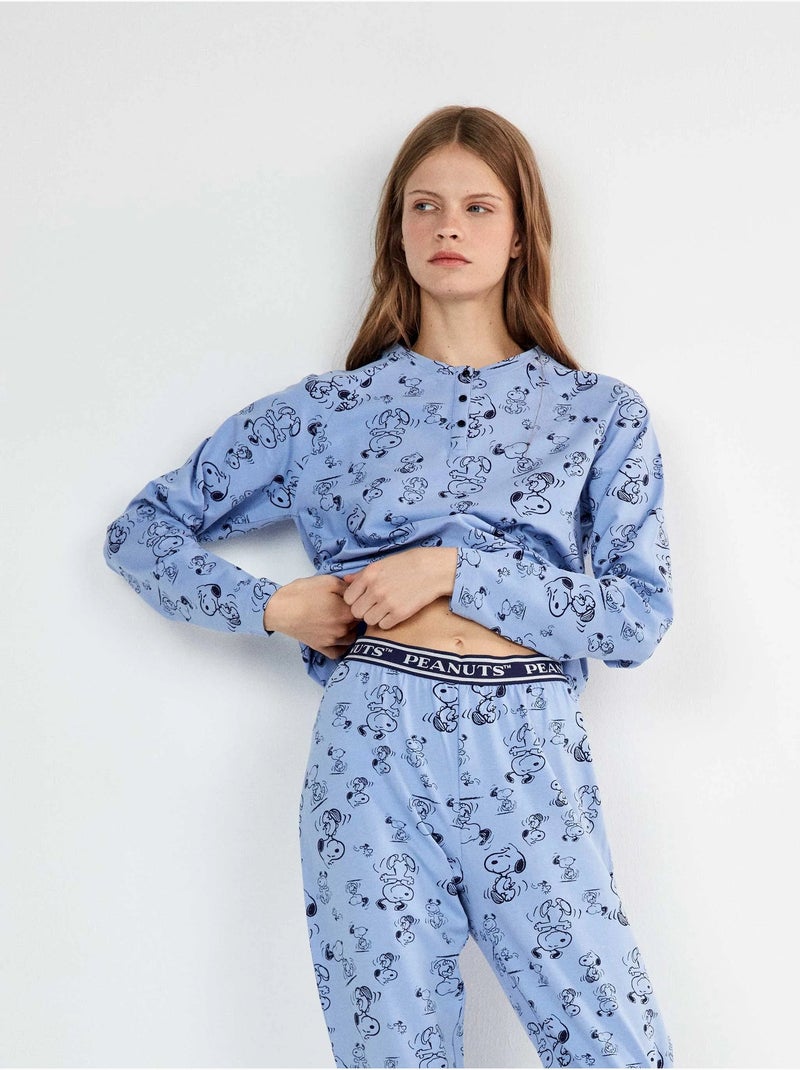 Pijama largo estampado de snoopy Multicolor - Kiabi