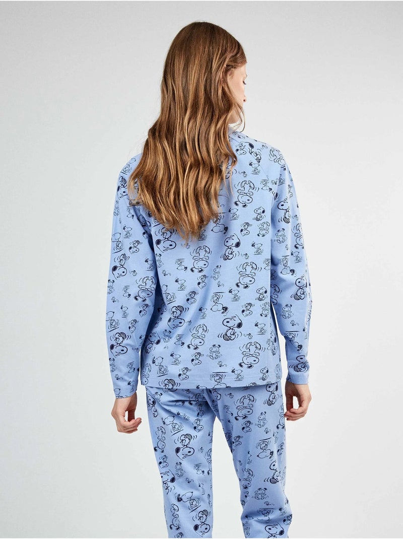 Pijama largo estampado de snoopy Multicolor - Kiabi