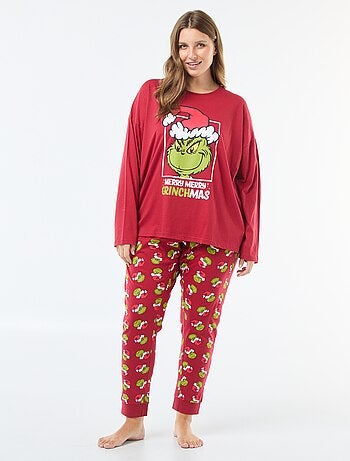 Pijama largo estampado 'Grinch' - 2 piezas