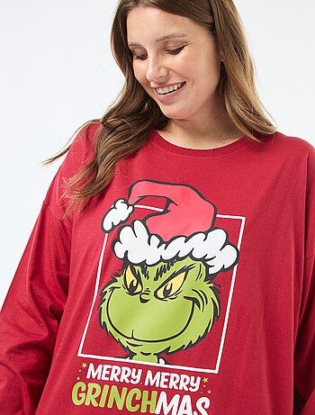 Pijama largo estampado 'Grinch' - 2 piezas