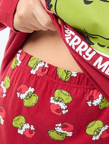 Pijama largo estampado 'Grinch' - 2 piezas