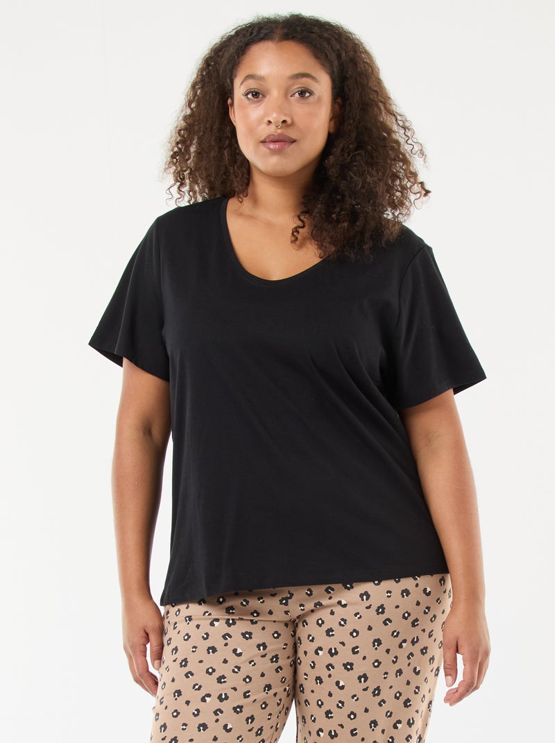 Pijama largo estampado leopardo - 2 piezas Beige - Kiabi