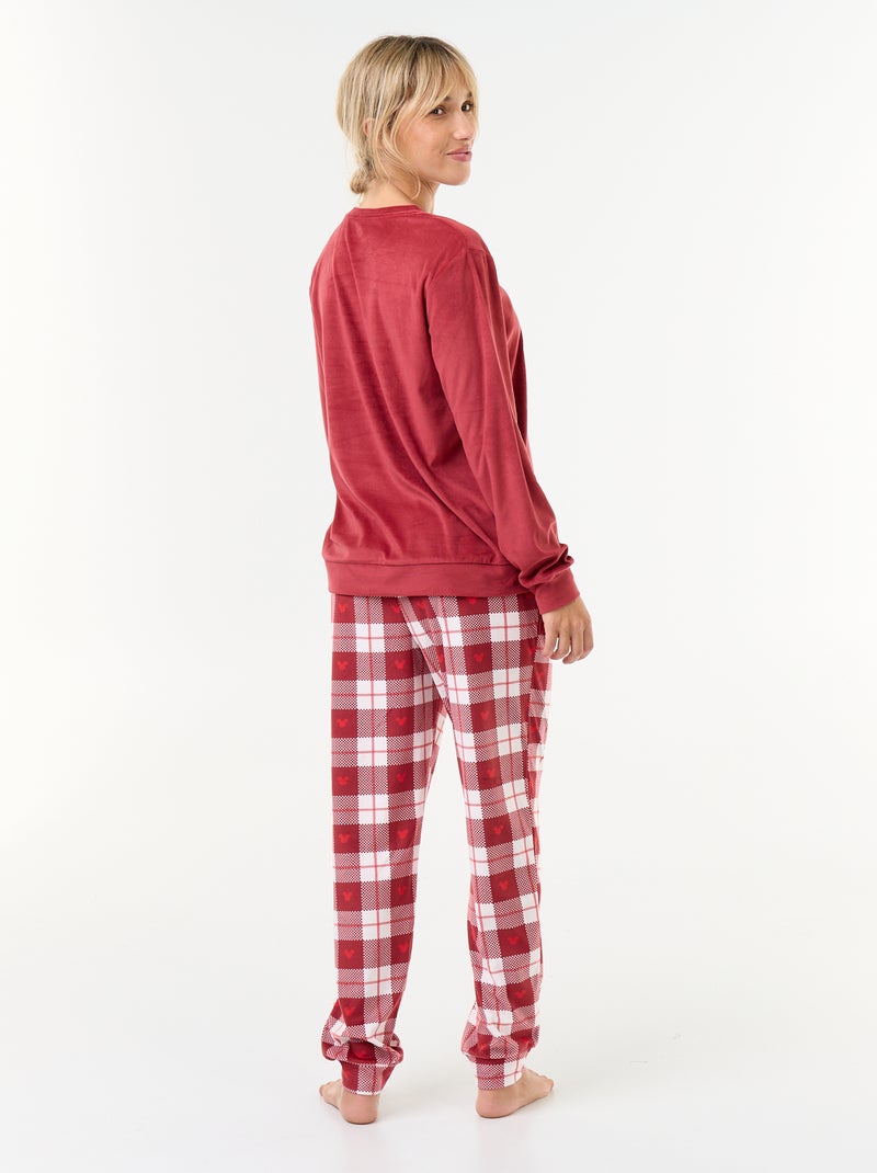 Pijama largo estampado 'Minnie' 'Disney' 'Navidad' - 2 piezas Rojo - Kiabi
