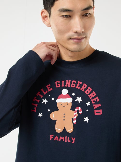 Pijama largo estampado navideño - 2 piezas - Kiabi