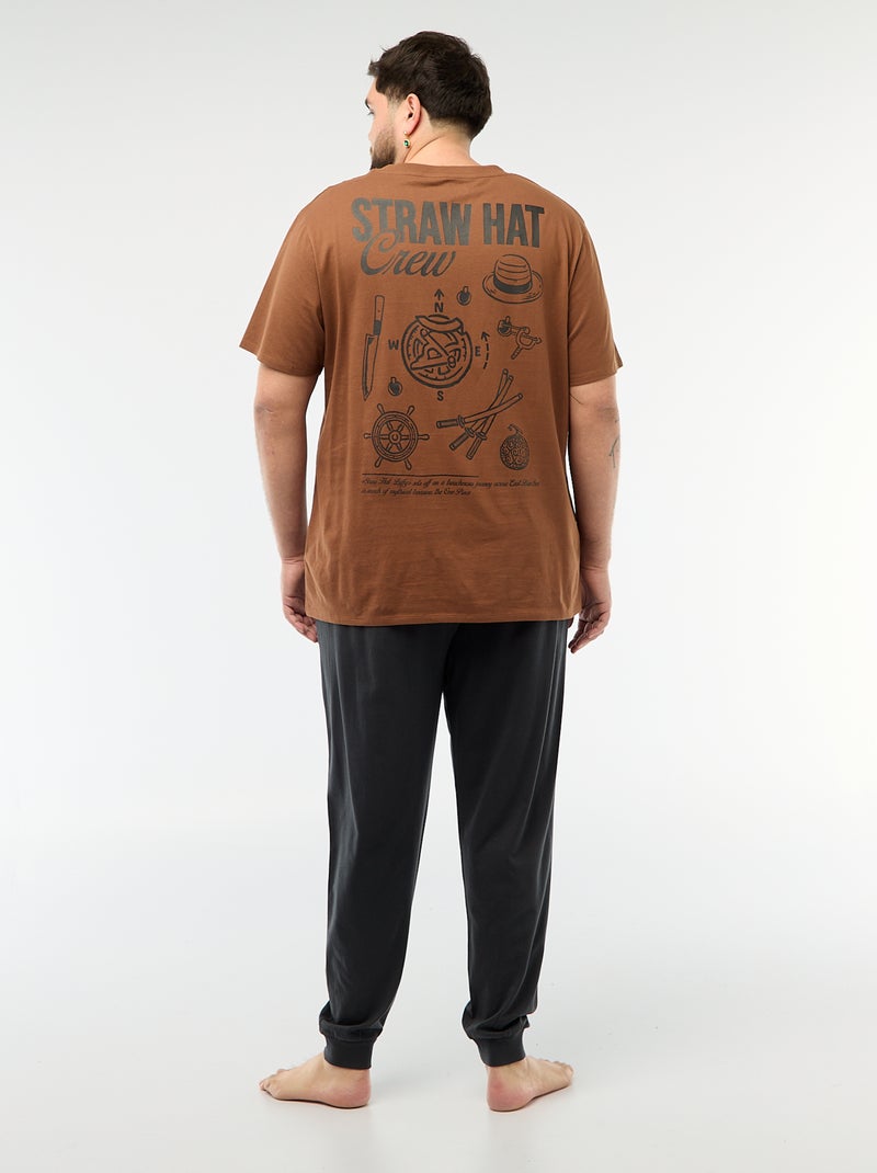 Pijama largo estampado 'One Piece' - 2 piezas Marron - Kiabi