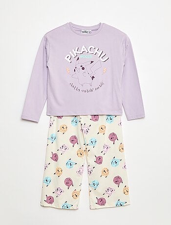 Pijama largo estampado 'Pikachu' - 2 piezas