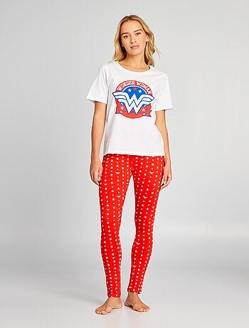 Pijama largo estampado 'Wonder Woman' - 2 piezas