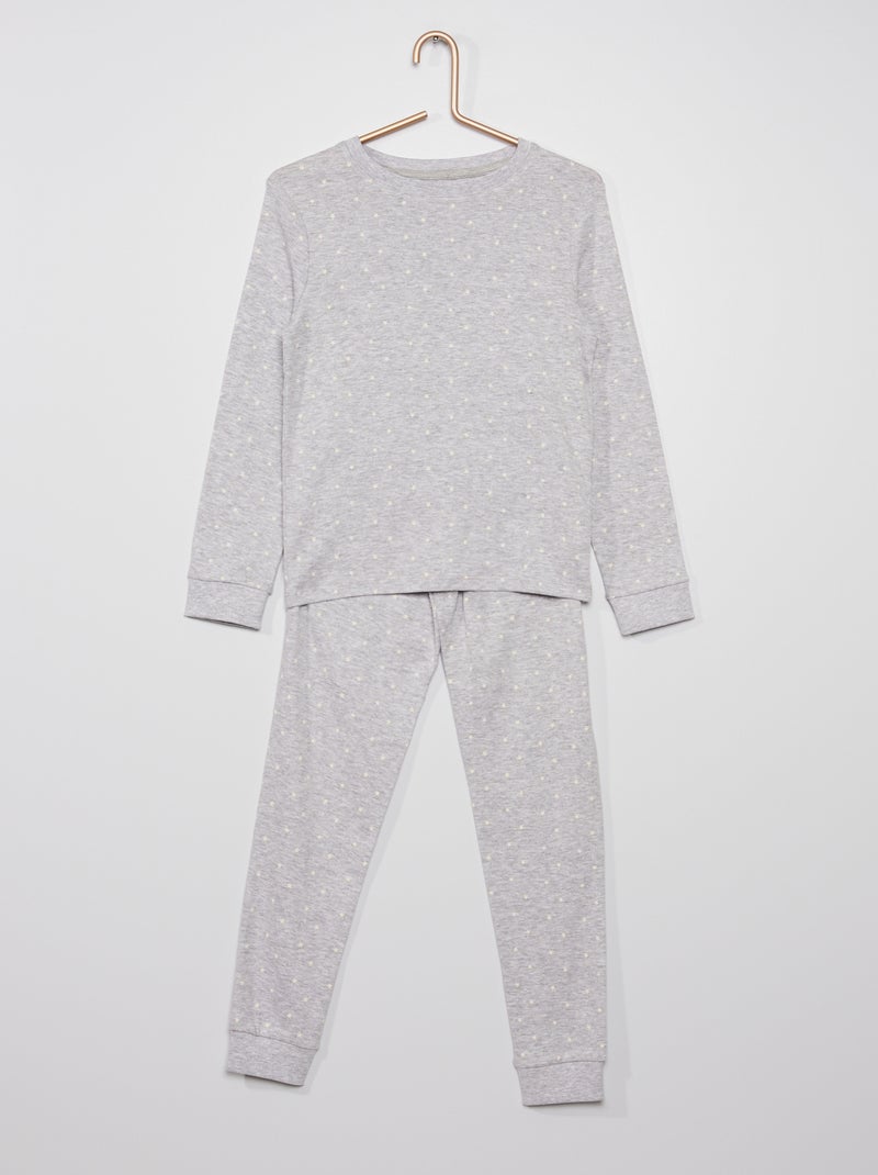 Pijama largo 'estrellas' GRIS - Kiabi