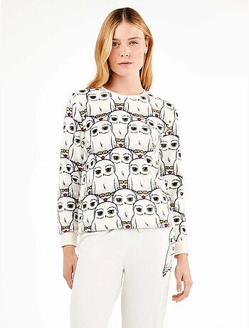 Pijama largo harry potter estampado en tejido polar elástico
