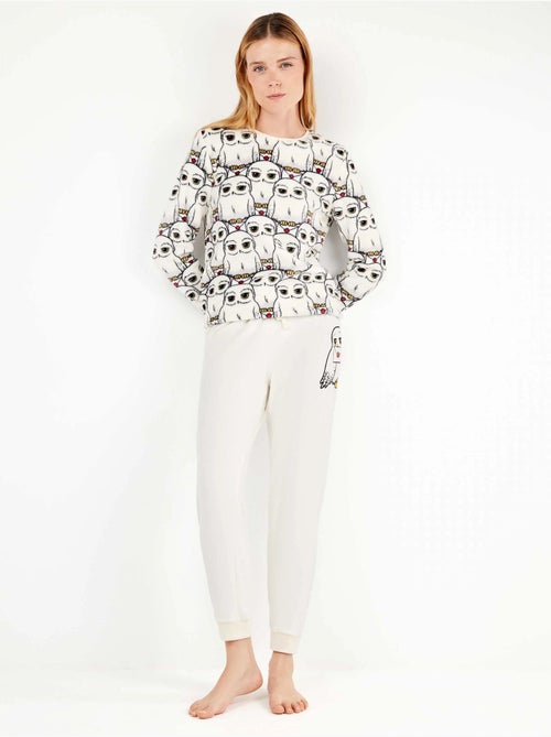 Pijama largo harry potter estampado en tejido polar elástico - Kiabi Pijama largo harry potter estampado en tejido polar elástico - Kiabi