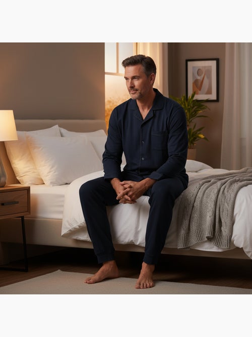 Pijama Largo Hombre Botones OLIVER GRANT PARIS Algodón - Kiabi Pijama Largo Hombre Botones OLIVER GRANT PARIS Algodón - Kiabi
