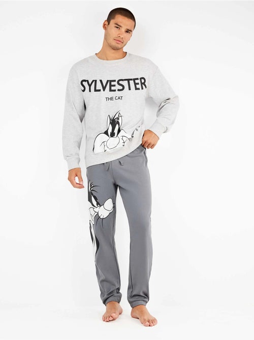 Pijama largo hombre Sylvester en punto de algod?n - Kiabi