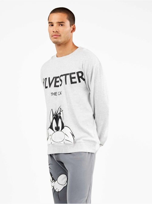 Pijama largo hombre Sylvester en punto de algod?n - Kiabi