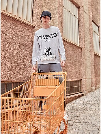 Pijama largo hombre Sylvester en punto de algodón