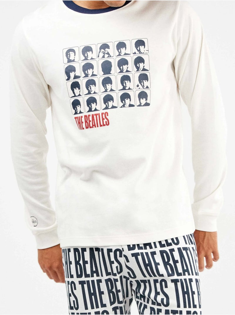 Pijama largo hombre The Beatles en punto con algod?n Crudo - Kiabi
